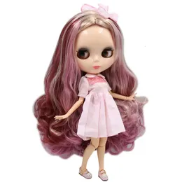 ICY DBS Blyth Doll Series NoBL1063313912532 Blonde mix pink and purple hair with Natural skin Joint body Neo 16 BJD 240311