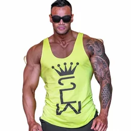 2023 Men's fitn tight Vest träning muskel skräddarsydd skjorta fit ärmväst m-xxl u1ur#