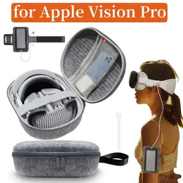 Schutzhülle für Apple Vision Pro, stoßfest, vollständig schützend, kratzfest, tragbare Reise-Handtaschen-Aufbewahrungstasche mit Netztasche