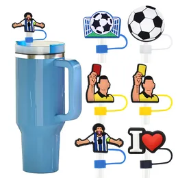 Amazon popular série de esportes de futebol palha acessórios de decoração 10mm tampa de palha universal manga de palha