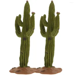 Fiori decorativi 2 pcs simulato cactus ornament microlandscape statue decorazioni finte adorna