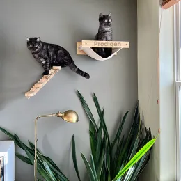 Scratchers Montowane na ścianie stopy kota z rozbijającymi hamakami słupkami schodami ustawionymi na koty wewnętrzne wspinaczki na półce meble ścienne okonia