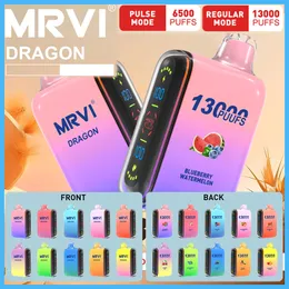 Orijinal MRVI Dragon 13000 Pufs 6500puffs Çift Mod Tek Kullanımlık E Sigara Kalem Şarj Edilebilir 650mAh Pil 20ml Pod Feet Bobin EU ÜCRETSİZ