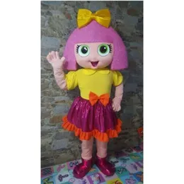 Mascot Costumes Halloween Christmas Lovely Pink Girl Doll Mascotte Cartoon Pluszowa fantazyjna sukienka Mascot Costume