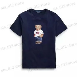 メンズTシャツポロスベアTシャツ高品質のコットンベアTシャツ半袖TシャツUSA T240326