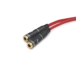 3.5 Cavo audio per microfono per auricolari a un punto due Splitter audio Cavo adattatore per auricolari di linea uno per due coppie