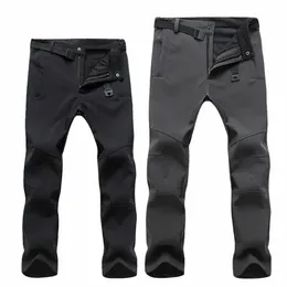 Nuovi pantaloni invernali Softshell da trekking termici Pantaloni tattici Pantaloni cargo in pile da uomo Pantaloni da lavoro caldi impermeabili della polizia O6u3 #