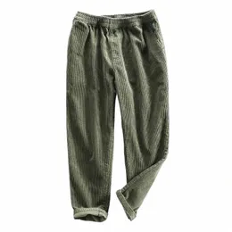 100% Cott 5XL 6XL Large Size Corduroy Vintage Thicken Warm Pants Mens Elastic Waist Solid Color Simple Casual Versatile Trouer 41u6#