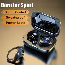 Earphones Voulao Sport Bluetooth 5.1 Earphones Led Display Wireless Headphones Noise Reduction Earbuds Waterproof Headsets with Microphone