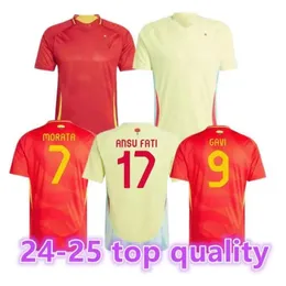 スペイン24 25サッカージャージーモラタフェランアセンシオ2024ユーロカップスペインナショナルチームフットボールシャツ2025男性キッズキットセットアウェイカミゼタエスパナロドリスペインジャージー