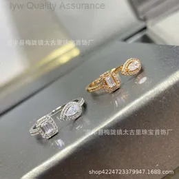 Designer messikas jewelry Mccarthy Rock Sugar Open Ring Female Full Diamond Water Drop Square Diamond Ring 18k Rose Gold Couple Ring Male