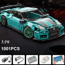 Block MOC Technical Nissaned GTR Speed ​​Racing Car Building Blocks Super Sports Car Bricks Födelsedagspresenter för Boy Toys Fordon Modeller T240325