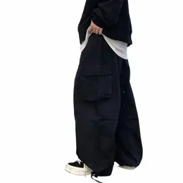 pantaloni larghi alla moda che corse di uomini fantastici pantaloni in stile coreano sciolto pantaloni larghi v3nh#