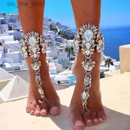 Anklets Boho Crystal Anklet Australian Beach Vacation Ankel Armband Sandaler Sexiga benkedjor Kvinnligt uttalande Asteria Lyra Foot Jewelryc24326