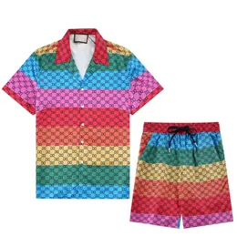 Mens Summermen's Tracksuits Designer Designer Pants Pants مجموعات أزياء 2024 هاواي الأزهار طباعة قميص عرضي رجال ضئيل