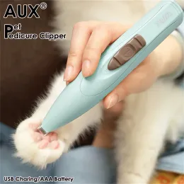 Clippers New Lownoise Cat Dog Clippers Pet Foot Paws Paws Trimmer Grooming Clipper USB -зарядка