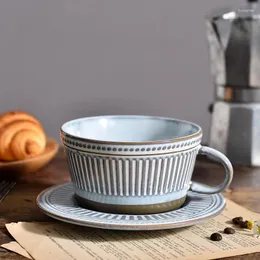 Fincan tabakları retro Kore kahve fincanı sevimli kişiselleştirilmiş moda Avrupa porselen kahvaltı tazza colazione ve tabak