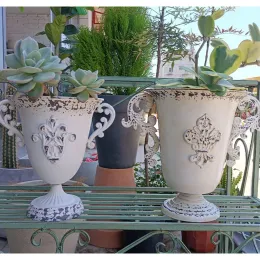 Vases Centerpiece Vintage Champion Trophy Metal Flower Vase Urn Planter Home Garden House Decoration