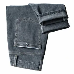Jeans Männer Slim Straight-Bein Busin Casual Hosen Männliche Herbst Winter Neue Stretch Flut Marke Diagal Tasche Grau Hosen P8EO #