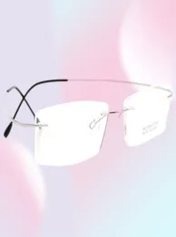 純粋なチタン光学フレームシルエットタイプハイポアレルギー性ヒンジレスメガネフレームメンズ女性ブランド超軽量​​眼鏡