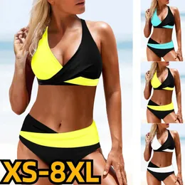 2023 Costume da bagno a vita alta da donna Design Stampa Set due pezzi Bikini Summer Fashion Comfort Beachwear 240322