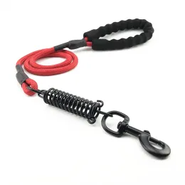 Leashes New 120CM Dog Collars Compression Spring Dog Chain Explosionproof Spring Shortstrap Shock Absorber Spring Dog Accessories