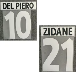 1996 1997 Retro 21 Zidane 10 Del Piero Nameset Printing Iron on Transfer9068355
