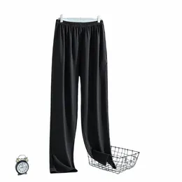 4XL Hohe elastische lose Pyjama-Hosen-Frühlings-Sommer-kühle glatte PJ-Hosen-Pyjama für Männer hohe Qualität super weiche Nachtwäsche Hose d4tQ #