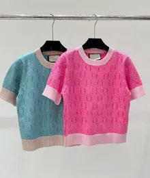 24 Women's T-shirt Top Knitted Simple Letter T-shirt Age reducing Versatile 323