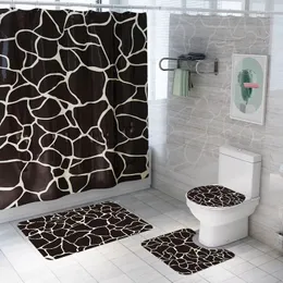 Коврики для ванной с 3D креативным мраморным принтом, водонепроницаемая занавеска для душа в ванной комнате с крючками, комплект противоскользящих ковриков, ковер, сиденье для унитаза