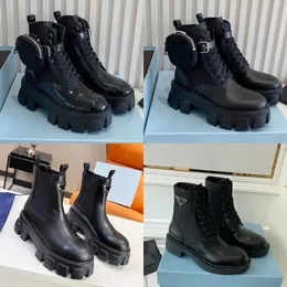 Scarpe eleganti firmate Stivali monolito da donna per uomo Custodia in nylon staccabile Scarpe da combattimento in nylon Hailf Fondo spesso per esterni Stivali di media lunghezza firmati da donna 36-41