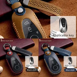 Update Leather Car Remote Key Case Cover Shell For Mercedes Benz A C E S G Class GLC CLE CLA GLB GLS W177 W223 W206 W205 W213 W222 AMG