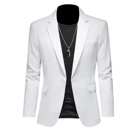 Jaqueta casual masculina de negócios branco vermelho verde preto cor sólida slim fit jaqueta casamento noivo conjunto de festa M-6XL 240326