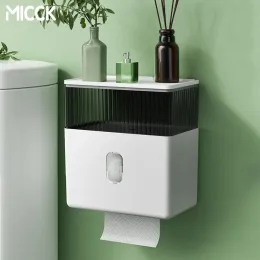 Supporti MICCK Scatola per fazzoletti a doppio strato Porta carta igienica impermeabile per bagno Porta rotolo di carta igienica in plastica Accessori per il bagno