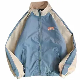 s Jacket Men Varsity Windbreaker Patchwork High Street Loose Coats for Women Autumn Thin Color Block College Jackets Unisex Y2KX#