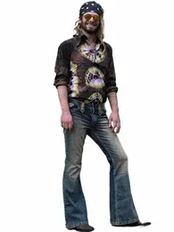 Nova tendência denim tribo homens jeans 2023 primavera outono flare calças hip hop uso diário calças verão fi homens qualidade jeans S-3XL c5mf #