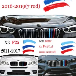 Aggiornamento 3 pezzi griglia anteriore auto M Power per BMW X1 E84 F48 X3 F25 G01 X4 F26 G02 X5 E70 F15 G05 X6 E71 F16 Racing griglia anteriore trim strisce