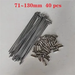 Bicycle Spokes With Nipples 71130MM 40 PCS 14G Silvery Folding Bike BMX Stainless Steel 20 mm Diameter 240325