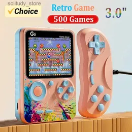 Tragbare Spielekonsole G5 Retro-Handkonsole mit 500 klassischen Spielen, tragbares Gaming-Board mit 3,0-Zoll-Bildschirm, Macaron-Farbe, wiederaufladbarer 1020-mAH-Akku Q240326