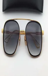 نظارة شمسية مربعة للرجال 103 Gold Black Frame Gray Bradient Lens