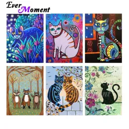 Stitch Ever Moment Diamond Målning Porträtt Cartoon Cat Animal 3D Harts Full Square Round Drill Embroidery Decoration Gift ASF2130