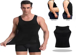 Мужчины Body Shapers Узкая узкая рубашка без рукавов Тренер для талии для фитнеса Эластичный жилет для красоты Тренажерный зал Брюки на бретелях Майки для похудения 3 pc7186053