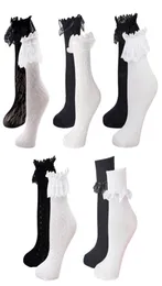 RMSWEETYIL Lace Ruffle Frilly Ankle Socks For Women White Sexy Cute Lolita Sheer Fishnet Casual Ladies Black Crew Dress Sock 211206908897