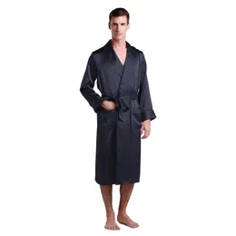 Lilysilk Silk Robe Sleepwear Kimo Men Luxury Natural LG Längd LAPLE COLT 22 Momme Herrkläder gratis fartyg E69K#