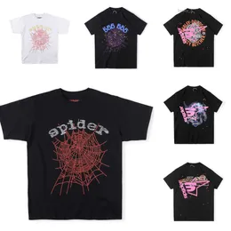 SP5DER 555デザイナーヒップホップスパイダー55555 TシャツスタイルSP5DER Tシャツスパイダージャンパーヨーロッパとアメリカンヤングシンガー半袖Tシャツファッションスポーツブラック691