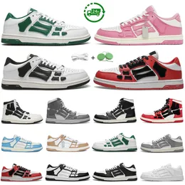 Skel Top Low High Men Women Buty Designer Designer szkielet płaski trampka biała czarny niebieski zielony zielony różowy szkielet kości biegacz męskie trenerzy platforma sportowa trampki sportowe