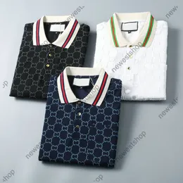 24SS Herren Designer T-Shirt Poloshirts Herren Solide Doppelter Briefdruck Kurzarm Polos Baumwolle T-Shirts Damen Schwarz Weiß Blau Umlegekragen Klassisches T-Shirt XXXL