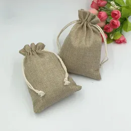 Gift Wrap 10 14cm 1000pcs Vintage Natural Burlap Hessia Candy Bags Wedding Party Christmas Favor Pouch Jute Drawstring Bag