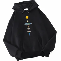 Die acht Planeten des Sonnensystems drucken mit Kapuze Herren Herbst Crewneck Hoodies einfache Übergröße Hoodie Straße warme Sportbekleidung L32V #