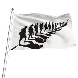 Zubehör Neuseeland First World War Trails Flagge Banner Polyester Messingösen Sinnvolle Gedenkflagge Frauen Männer Outdoor-Dekor